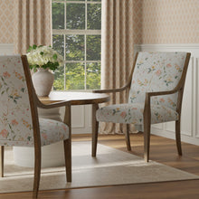 Load image into Gallery viewer, Cotton Aqua Blue Green Ivory Taupe Pink Floral Upholstery Drapery Chintz Fabric