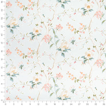 Load image into Gallery viewer, Cotton Aqua Blue Green Ivory Taupe Pink Floral Upholstery Drapery Chintz Fabric