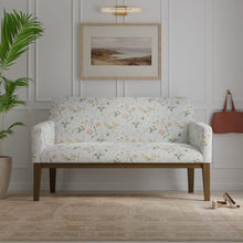 Load image into Gallery viewer, Cotton Aqua Blue Green Ivory Taupe Pink Floral Upholstery Drapery Chintz Fabric