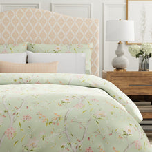 Load image into Gallery viewer, Cotton Seafoam Green Pink Red Ivory Floral Upholstery Drapery Chintz Fabric