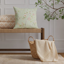 Load image into Gallery viewer, Cotton Seafoam Green Pink Red Ivory Floral Upholstery Drapery Chintz Fabric