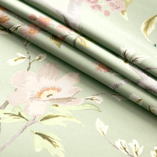 Load image into Gallery viewer, Cotton Seafoam Green Pink Red Ivory Floral Upholstery Drapery Chintz Fabric
