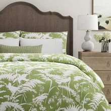 Load image into Gallery viewer, Cotton Green White Floral Upholstery Drapery Fabric / Palm