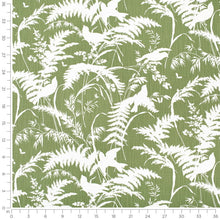 Load image into Gallery viewer, Cotton Green White Floral Upholstery Drapery Fabric / Palm