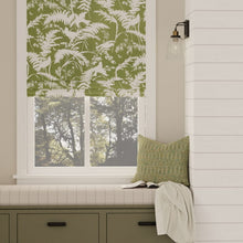 Load image into Gallery viewer, Cotton Green White Floral Upholstery Drapery Fabric / Palm