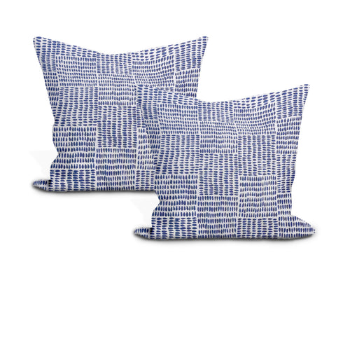 Sister Parish Albert Fabric Blue Pillow Covers