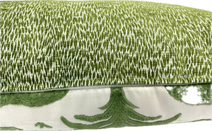 14” x 53”  Lumbar Pillow in Animal Pattern Thibaut Elephant Velvet in Green