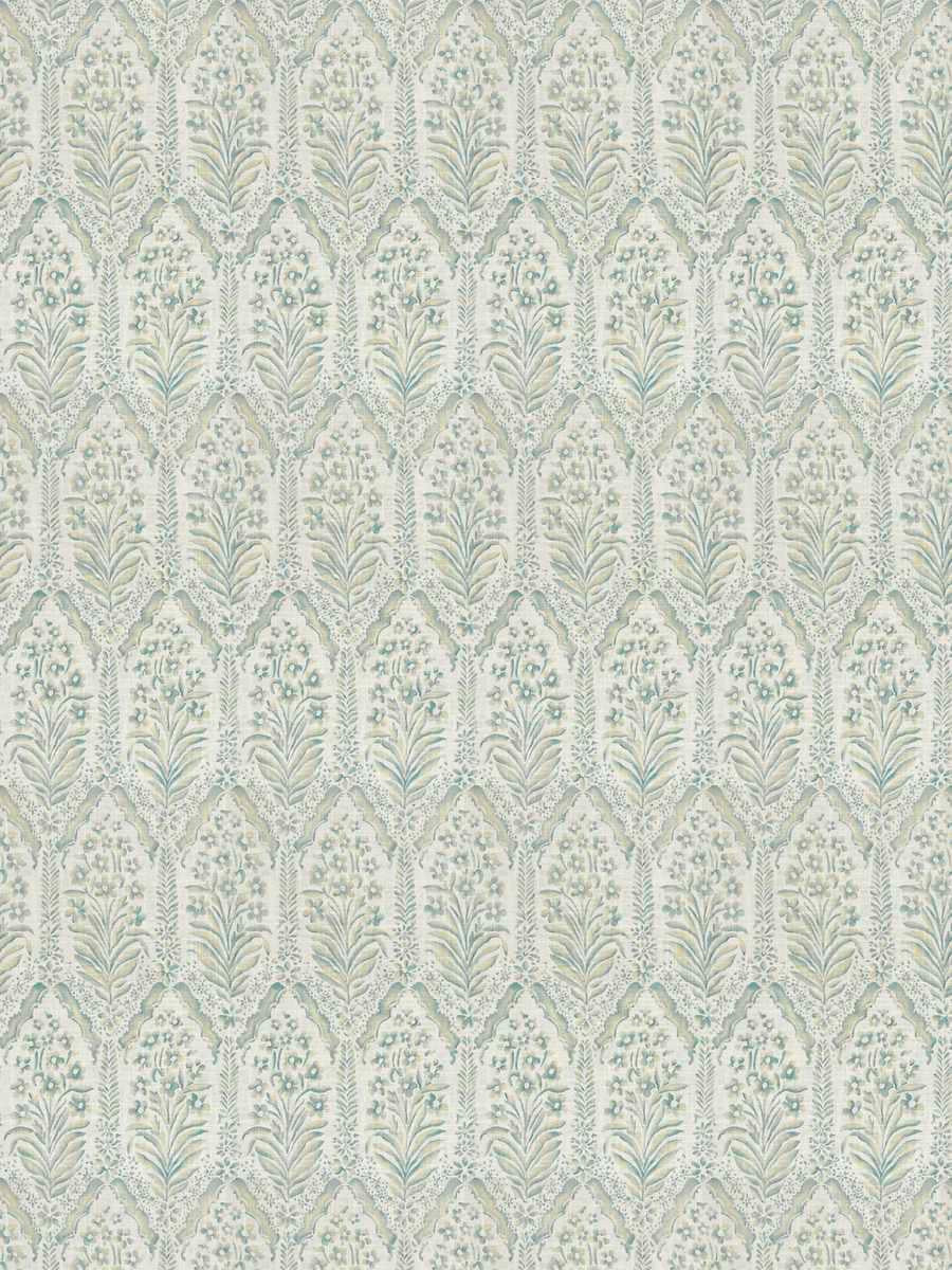 Linen Cotton Cream Seafoam Floral Print Upholstery Drapery Fabric FB