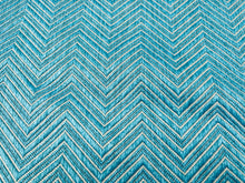 Load image into Gallery viewer, Mokum Madura Herringbone Indoor Outdoor Aqua Turquoise Grey Upholstery Fabric