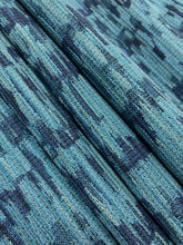 Load image into Gallery viewer, Luum Wavefield Sea Level Teal Navy Blue Abstract Indoor Outdoor Upholstery Fabric STA 5126