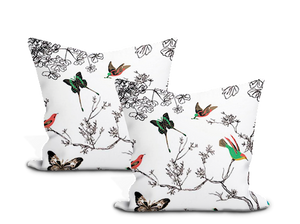 schumacher Birds & Butterflies pillow cover