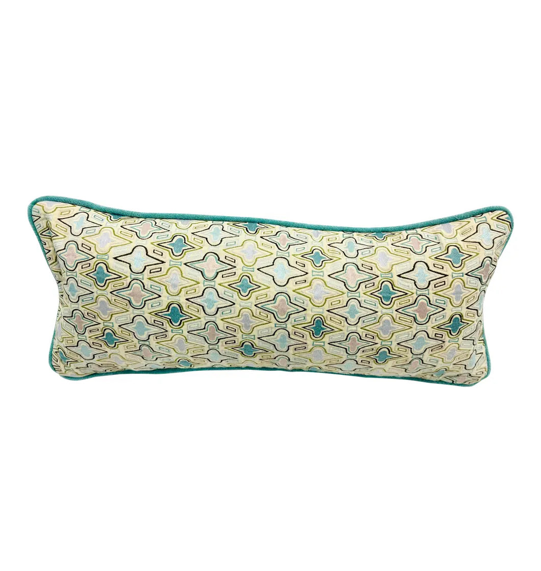 10” X 26” Angelo Donghia Abstract Geometric Lumbar Pillow Cover