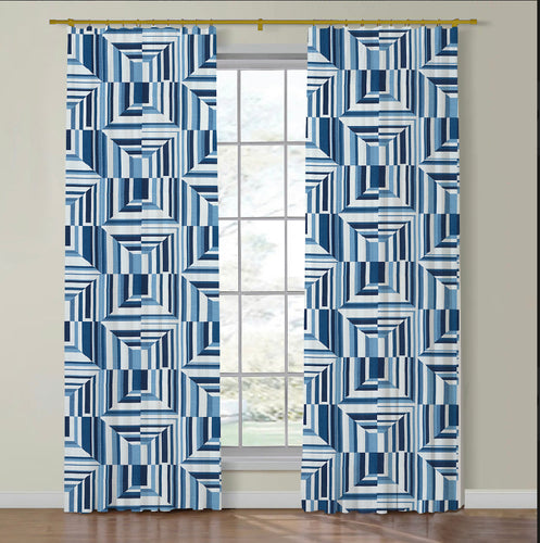 Thibaut Cubism Side Drapery Panels