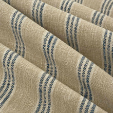 Load image into Gallery viewer, Cotton Blend Beige Navy Blue Cream Stripe Upholstery Drapery Fabric FB
