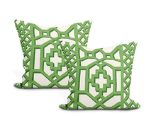 Load image into Gallery viewer, Pair of Custom Made Schumacher  Zanzibar Trellis Pillow Covers - Both Sides