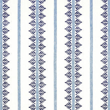 Load image into Gallery viewer, Set of Two Made to Order Thibaut Fern Stripe Side Drapery Panels