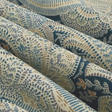 Load image into Gallery viewer, Cotton Navy Blue Cream Green Wine Paisley Upholstery Drapery Fabric FB