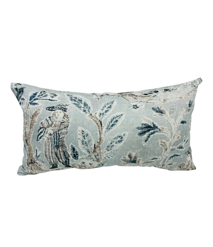 12” X 20” Lumbar Pillow Cover in Thibaut Royale Toile in Aqua