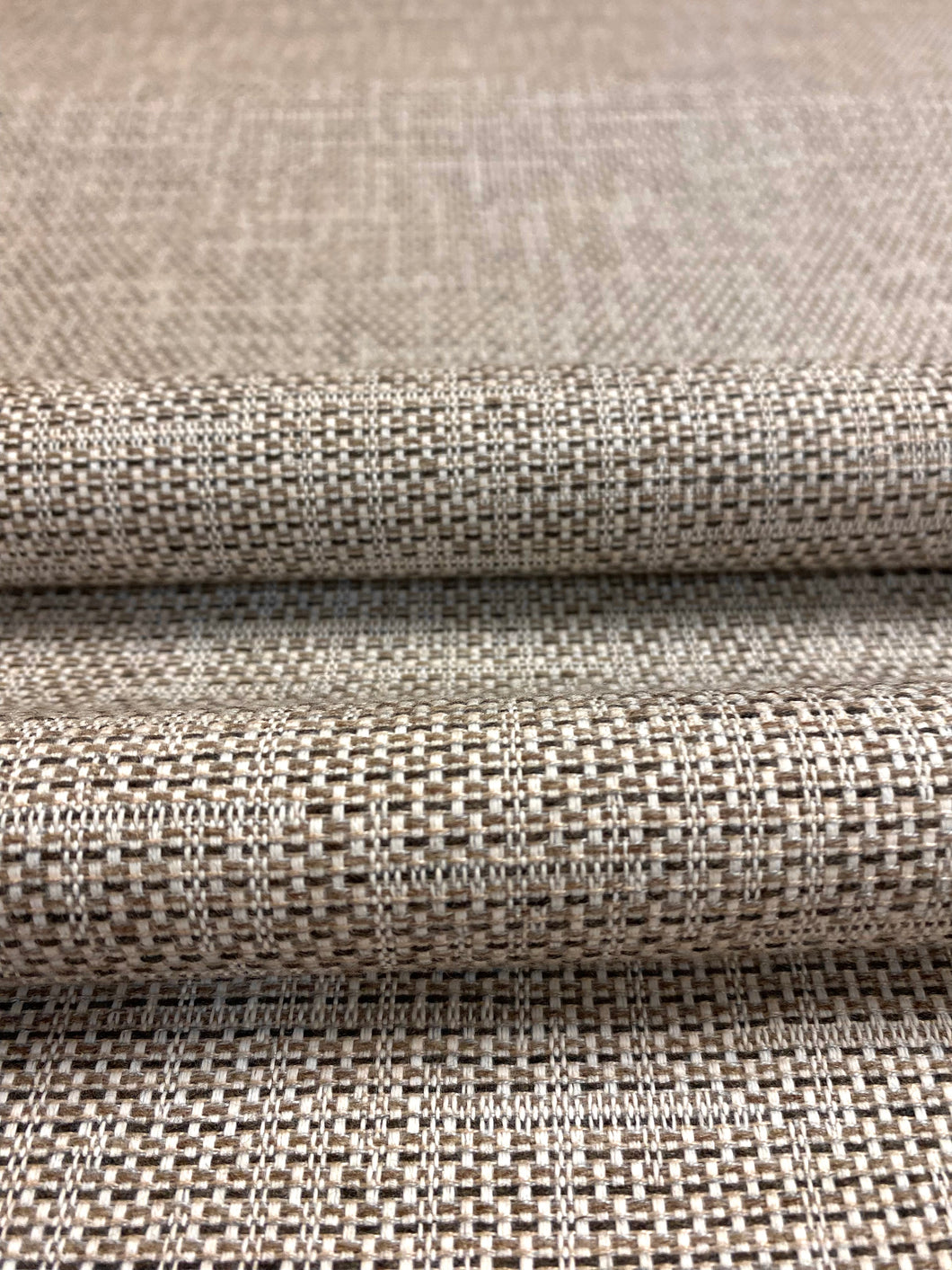Designer Water & Stain Resistant Charcoal Grey Taupe Off White Tweed MCM Mid Century Modern Upholstery Fabric WHS 4571