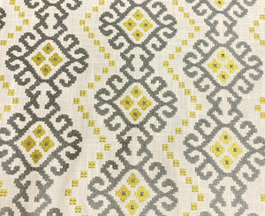 Kravet Design 33316-411 Embroidered Grey Green Chartreuse Ikat Drapery Fabric WHS 5179