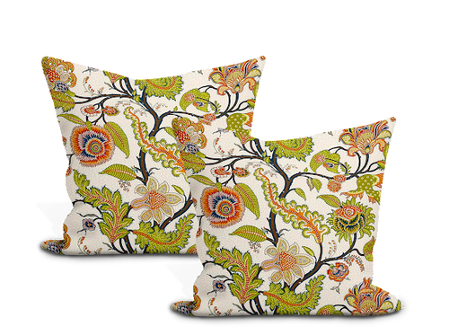 Schumacher Sinhala Linen Print Pillow Cover