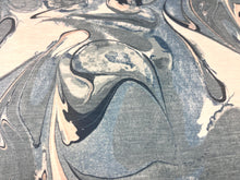 Load image into Gallery viewer, Navy Blue Seafoam Green Teal Cream Abstract Marble Velvet Upholstery Fabric