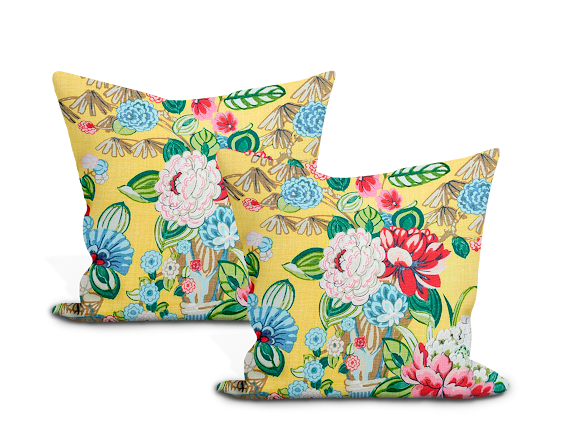 Schumacher Bouquet Chinois Pillow Cover