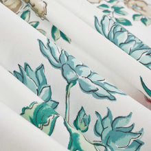 Load image into Gallery viewer, Cotton Cream Pink Green Blue Floral Chintz Drapery Fabric FB
