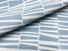 Load image into Gallery viewer, Galbraith &amp; Paul Bartram Natural Blue Abstract Linen Upholstery Fabric