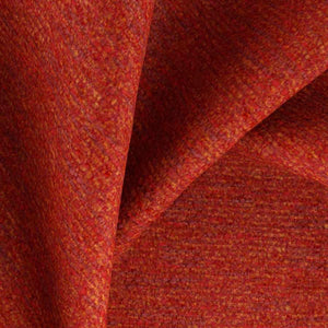 Stain Resistant Heavy Duty MCM Mid Century Modern Tweed Chenille Red Burgendy Orange Upholstery Fabric FB