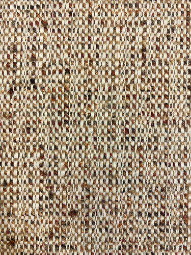 1.3 Yard Designer Water & Stain Resistant Rusty Red Brown Cream MCM Mid Century modern Tweed Upholstery Fabric WHS 4579