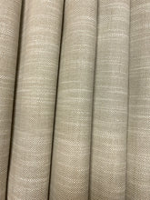 Load image into Gallery viewer, Designer Water &amp; Stain Resistant Beige Indoor Outdoor Faux Linen Tweed Upholstery Fabric / Flax WHS 4643