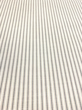 Load image into Gallery viewer, Perennials Tick Tock Stripe Nickel Grey Cream Outdoor Indoor Upholstery Fabric STA-5009