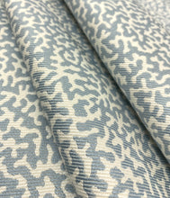 Load image into Gallery viewer, Designer Reversible Blue Cream Coral Pattern Upholstery Drapery Fabric STA 5063