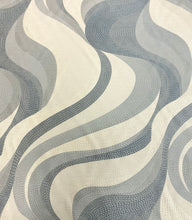 Load image into Gallery viewer, 1.8 Yard Remnant Thibaut Passage Glacier Stain Resistant Abstract Blue Cream Upholstery Fabric STA 5058