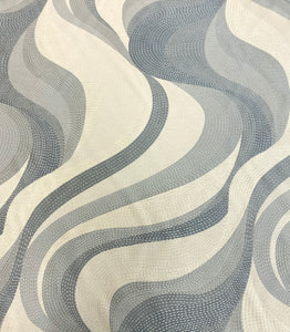 1.8 Yard Remnant Thibaut Passage Glacier Stain Resistant Abstract Blue Cream Upholstery Fabric STA 5058