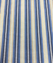 Load image into Gallery viewer, kravet 33150-5 Blue Taupe Cream Cotton Stripe Upholstery Fabric STA 5091