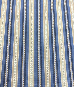 kravet 33150-5 Blue Taupe Cream Cotton Stripe Upholstery Fabric STA 5091
