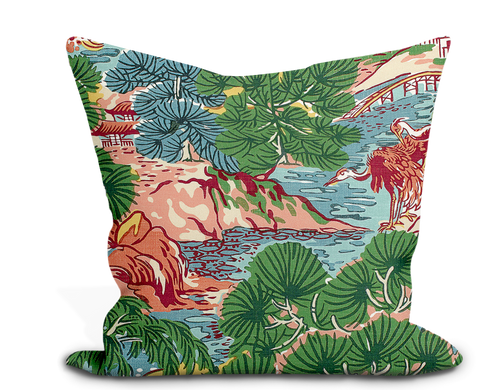 Thibaut Pagoda Trees Pillow