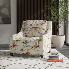 Load image into Gallery viewer, Cotton Ivory Green Red Blue Floral Bird Print Upholstery Drapery Fabric