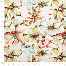 Load image into Gallery viewer, Cotton Ivory Green Red Blue Floral Bird Print Upholstery Drapery Fabric