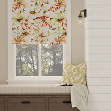 Load image into Gallery viewer, Cotton Ivory Green Red Blue Floral Bird Print Upholstery Drapery Fabric