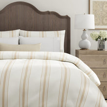 Load image into Gallery viewer, Heavy Duty Grey Taupe Cream Stripe Upholstery Drapery Fabric