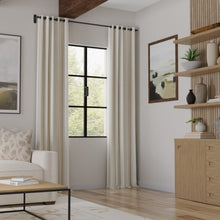 Load image into Gallery viewer, Heavy Duty Grey Taupe Cream Stripe Upholstery Drapery Fabric