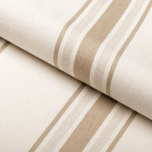 Load image into Gallery viewer, Heavy Duty Grey Taupe Cream Stripe Upholstery Drapery Fabric
