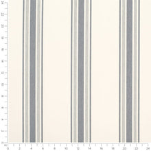 Load image into Gallery viewer, Heavy Duty Cream Blue Grey Stripe Upholstery Drapery Fabric