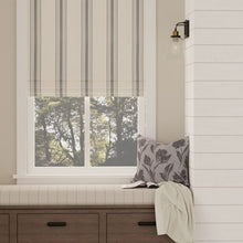 Load image into Gallery viewer, Heavy Duty Cream Blue Grey Stripe Upholstery Drapery Fabric