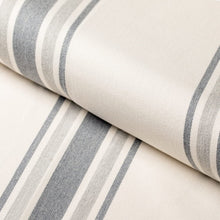 Load image into Gallery viewer, Heavy Duty Cream Blue Grey Stripe Upholstery Drapery Fabric
