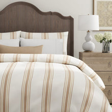 Load image into Gallery viewer, Heavy Duty Ivory Brown Taupe Stripe Upholstery Drapery Fabric