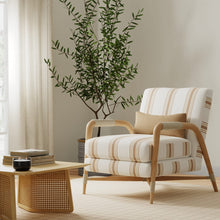 Load image into Gallery viewer, Heavy Duty Ivory Brown Taupe Stripe Upholstery Drapery Fabric